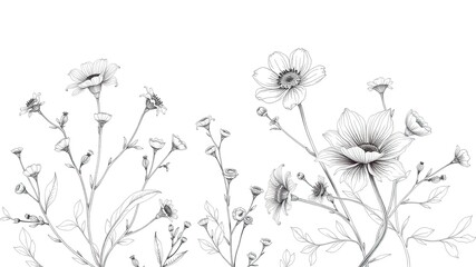 Delicate Botanical Line Art Backgrounds - Elegant Design