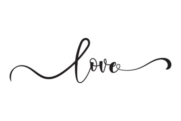 Elegant Cursive Love Script Typography Heart Design Graphic