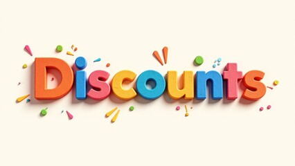Modern Typography of Discount for Online Shopping
