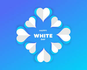 Happy White Day Celebration Paper Hearts, Love, Romance, Gift, February, March