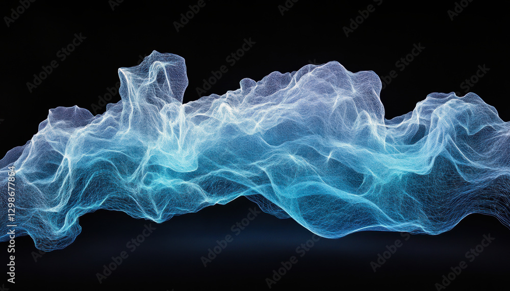 Aufkleber an abstract representation of flowing digital waves, showcasing a mesmerizing blend of light and mot