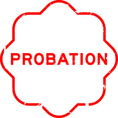 Fototapeta premium Grunge red probation word rubber seal stamp on white background