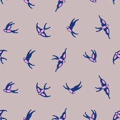 Swallows pattern seamless. Swallow background. Baby fabric background