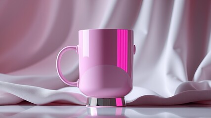 Pastel Cyberpunk Mug, Mirror Reflection, Organic Design