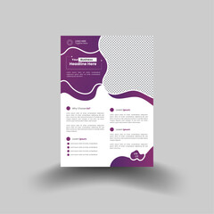 A4 size creative simple corporate business flyer template design with blue and black color natural shape.	
