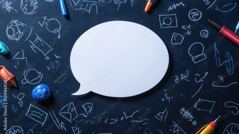 Poster Creative brainstorming session office space visual content artistic environment top-down view idea generation