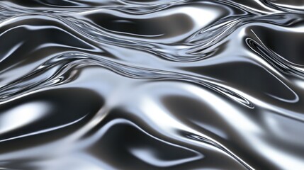 Shimmering metallic waves create dynamic texture, reflecting lig