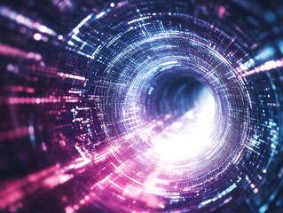 Obraz premium futuristic encrypted vortex data swirls