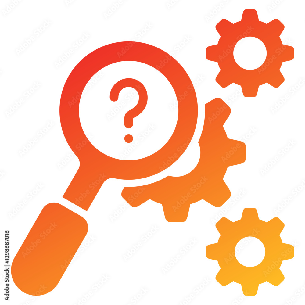 Poster Analysis Find Glyph Gradient Icon