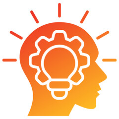 Critical Thinking Glyph Gradient Icon