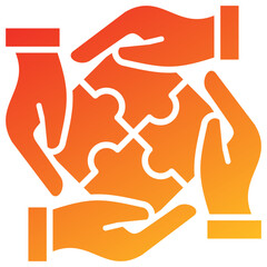 Collaboration Glyph Gradient Icon