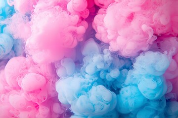 Fototapeta premium Abstract ink mixing, vibrant pink and blue swirling colors. Possible use Background image for a design project