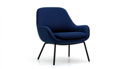 Stylish armchair with plush upholstery and sleek metal legs, per