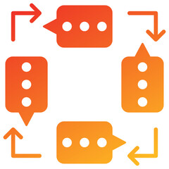Feedback Loop Glyph Gradient Icon