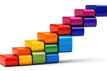 Building blocks of success colorful steps towards growth studio setting educational material bright environment perspective