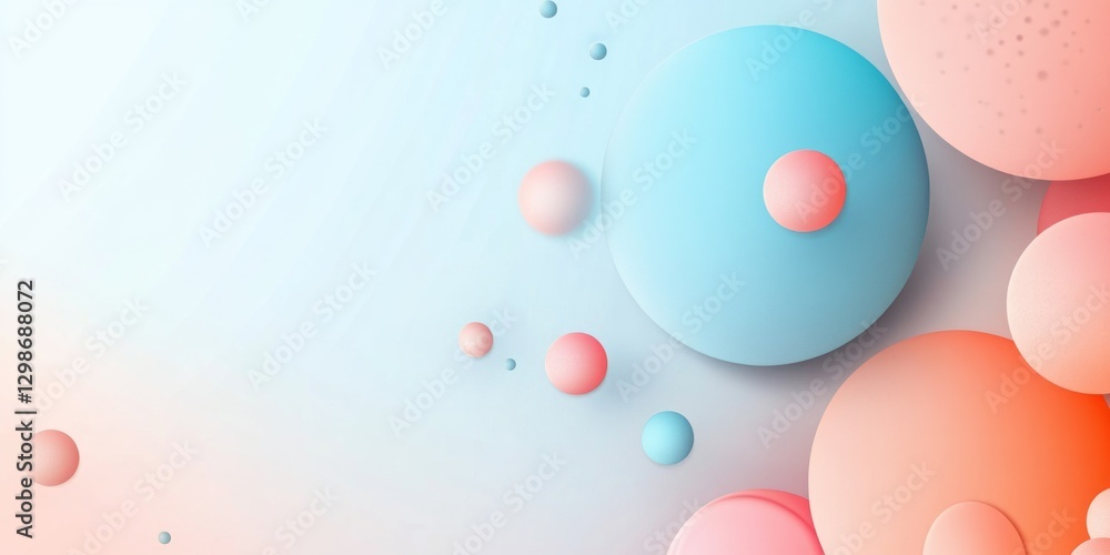 Poster colorful spheres in gradient backdrop create a visually appealing design
