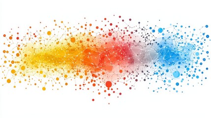 Abstract network flow graphic design, colorful connection, data visualization, background use