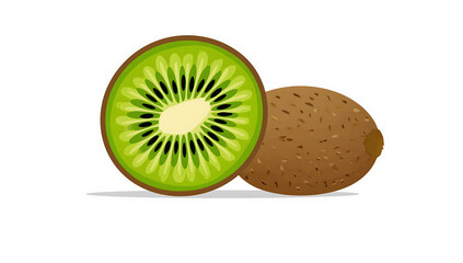 Obraz premium Fresh Kiwi Fruit Illustration