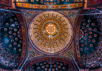 Naklejka premium interior of the Mohamed Ali Mosque in Cairo Egypt 