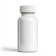 Empty White Medicine Bottle Isolated