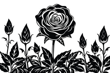 Elegant Black Rose Illustration