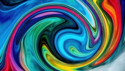 vibrant abstract swirl with fluid rainbow colors and bold dynamic curves for background, print, and digital art

