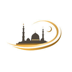 Elegant Mosque Silhouette Logo Design
