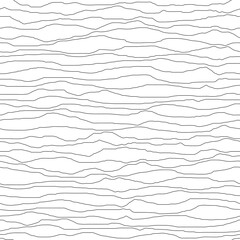 Horizontal curved lines, hand drawing, minimalistic vector background, seamless pattern