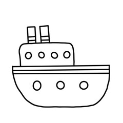 Hand drawn boat outline