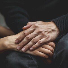 Supportive Hand Comforts Friend Struggling With Post Traumatic Syndrome in a Quiet Setting Following a Dramatic Life Event