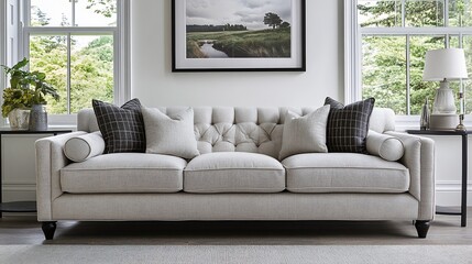 Fototapeta premium Cream Sofa in Modern Living Room