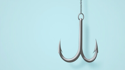 Empty fish hook vector icon