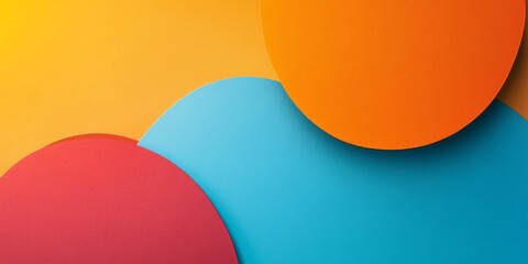 Colorful overlapping circular shapes create a modern abstract design