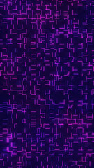 Dark purple and black futuristic glowing tiles background, abstract digital pattern