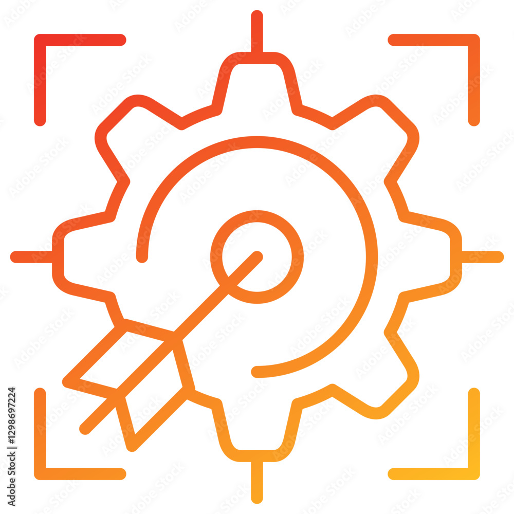 Poster goal setting line gradient icon