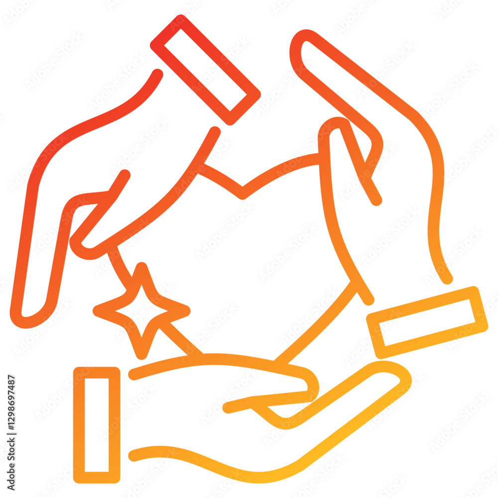 Poster empathy line gradient icon