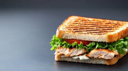 Grilled Chicken Sandwich on Dark Background