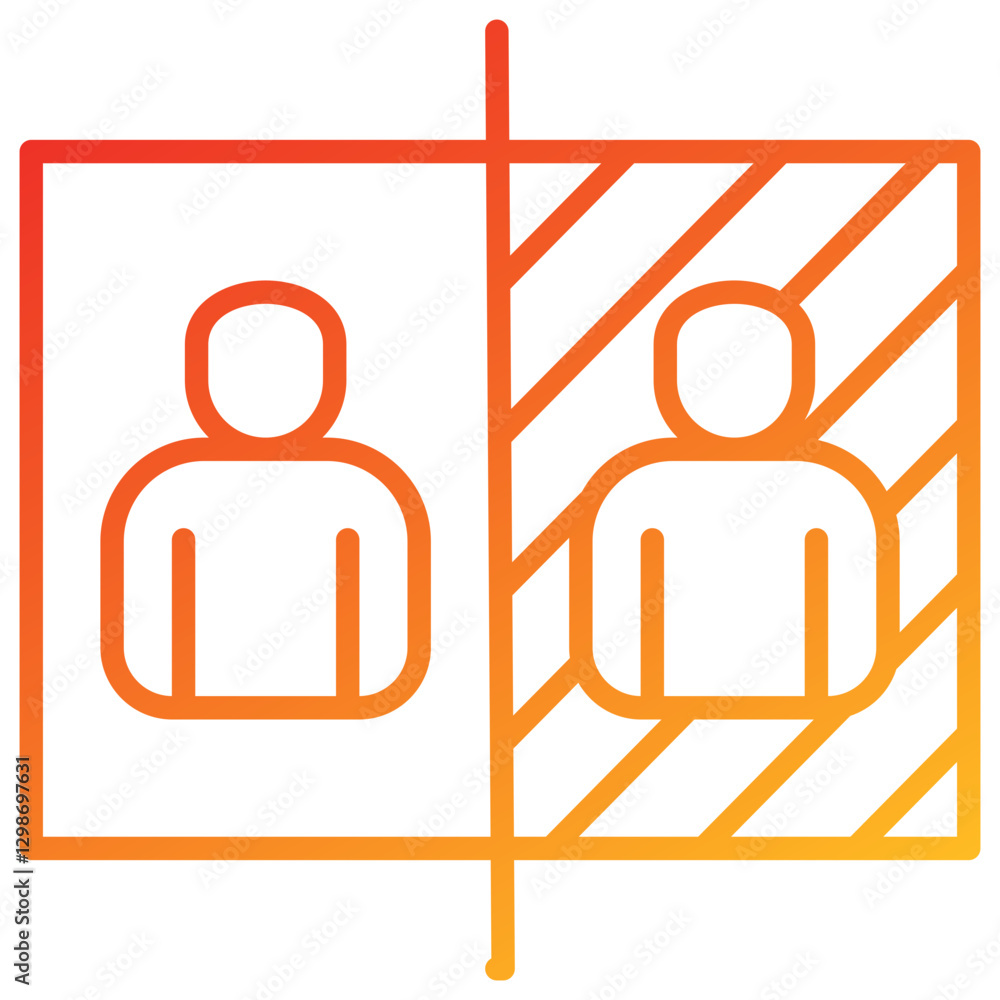 Aufkleber Self Reflection Line Gradient Icon