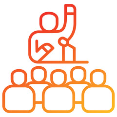 Obraz premium Public Speaking Line Gradient Icon