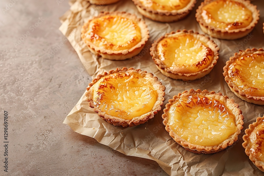 Poster an up-close view of a tray of delicious lemon curd crème brule cookies is displayed in the picture a