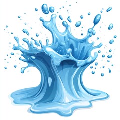 Water splash illustration blue appliance.