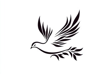 Obraz premium A dove elegantly flies, representing the Holy Spirit and the essence of peace and humility associated with Maundy Thursday and Palm Sunday, inspiring spiritual awakening