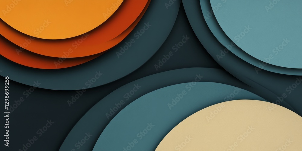Poster abstract background showcasing layers of overlapping colorful circular shapes