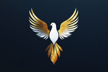Obraz premium A dove soars gracefully, symbolizing the Holy Spirit and embodying peace, humility, and divine presence during key Christian events to inspire faith and hope