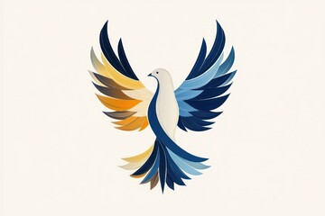 Obraz premium A dove with open wings symbolizes the Holy Spirit, peace, and divine presence, embodying grace and spiritual awakening during key Christian celebrations