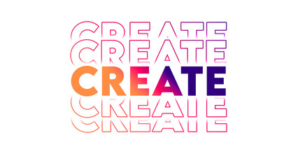 CREATE  text .Modern calligraphic text for use in greeting card, banner template, postcard. Vector and Illustration.

