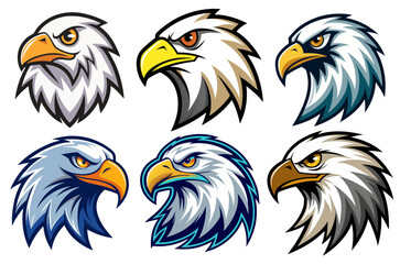 eagle head logo icon vector set