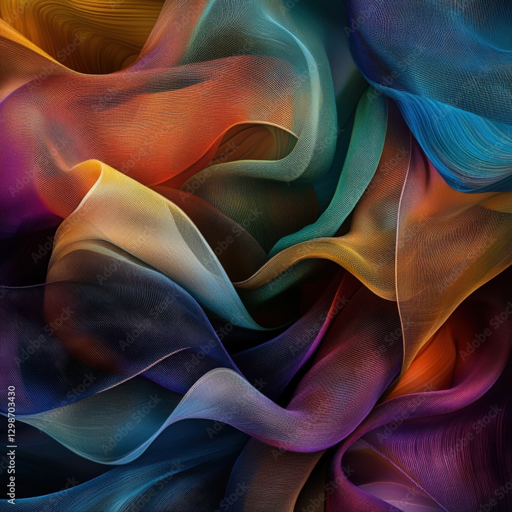 Poster abstract colorful flowing fabric texture background
