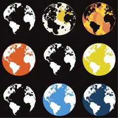 Obraz premium Exclusive Set of Earth Globe Icons