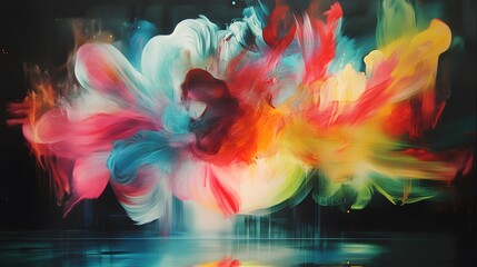 Vibrant Abstract Colorful Explosion Paint Art